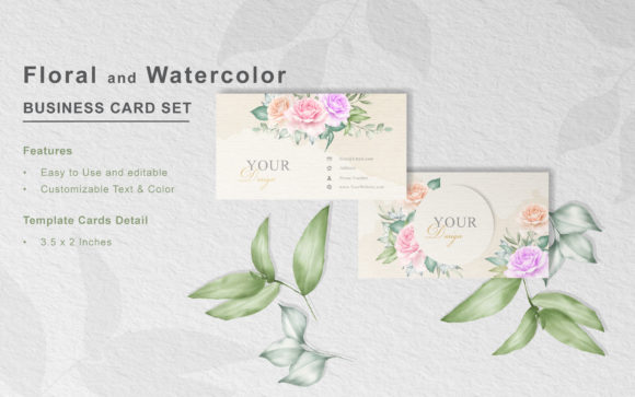 Watercolor Business Cards Set Template: A Creative and Practical Choice